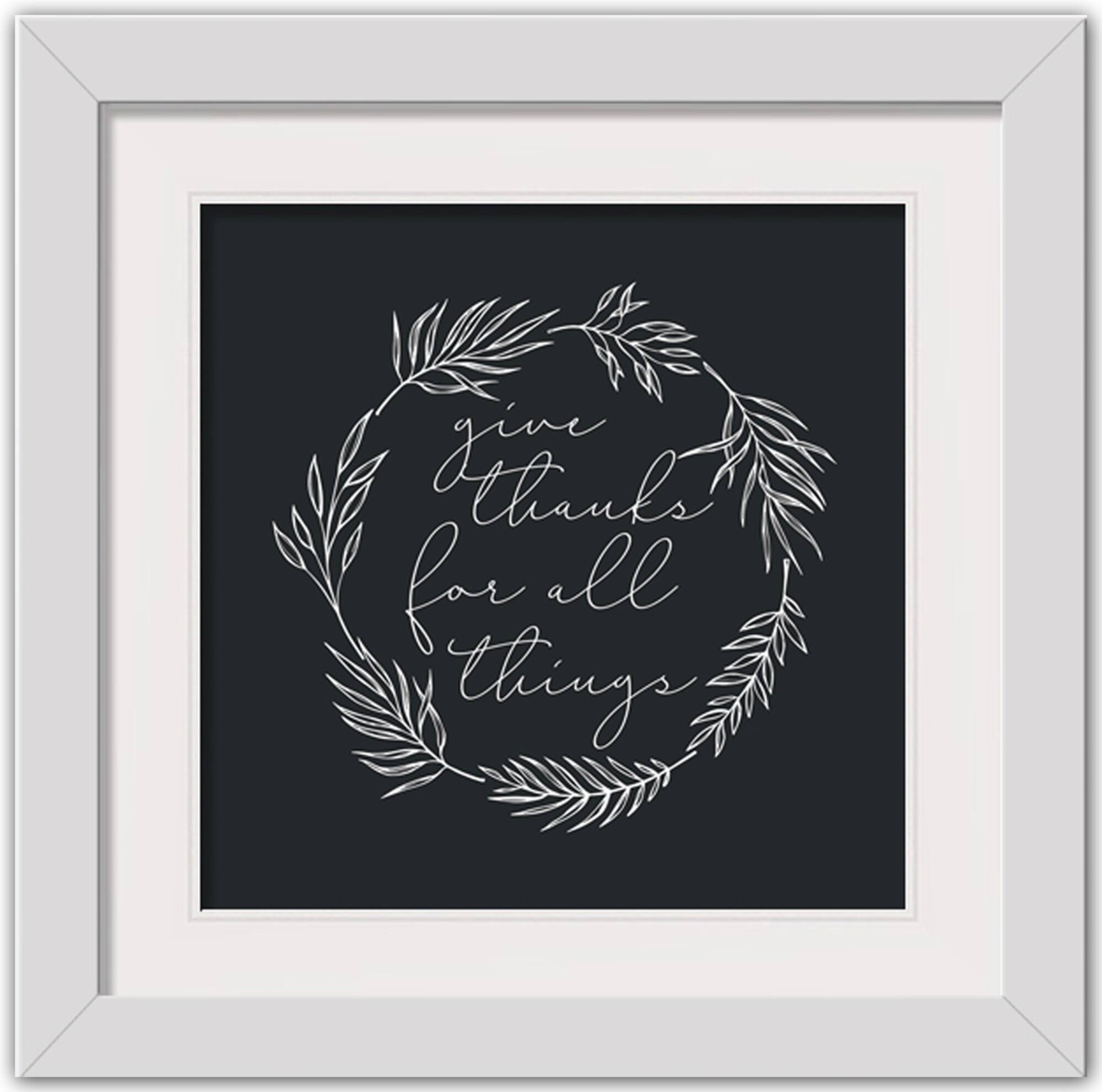 Give Thanks Fall Print in White Frame